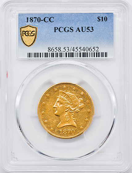 Picture of 1870-CC LIBERTY HEAD $10 MS53