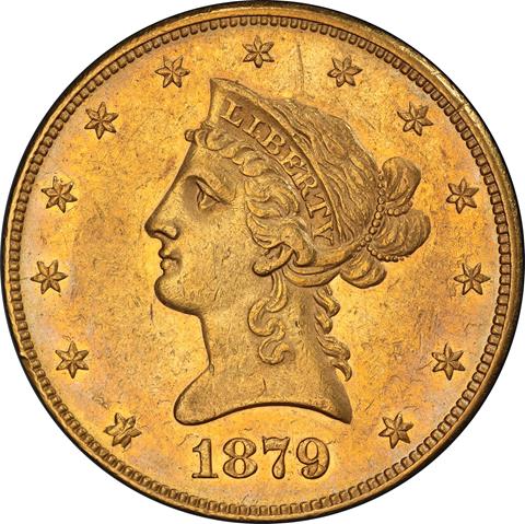 1879-CC LIBERTY HEAD $10 MS55