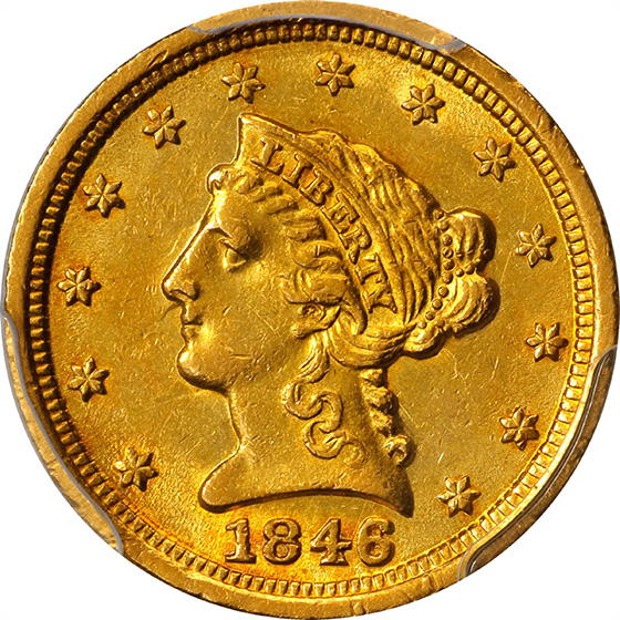 Picture of 1846-D LIBERTY HEAD $2.5 MS61