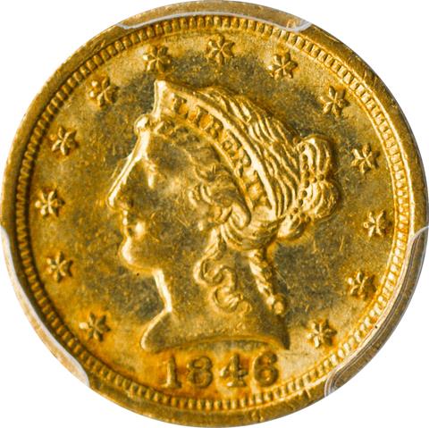 1846-D LIBERTY HEAD $2.5 MS61