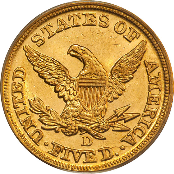 1847-D LIBERTY $5 MS62