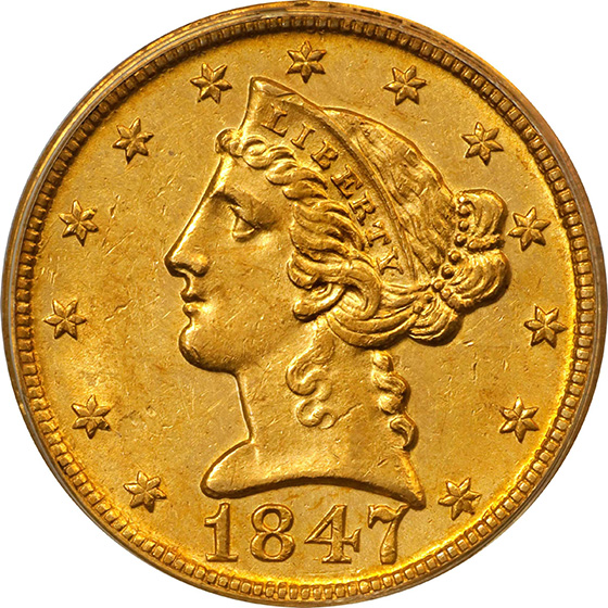 Picture of 1847-D LIBERTY $5 MS62