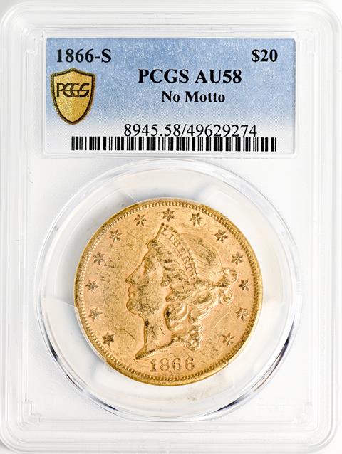 Picture of 1866-S LIBERTY HEAD $20 MS58