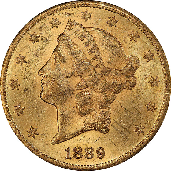 Picture of 1889-CC LIBERTY HEAD $20 MS62