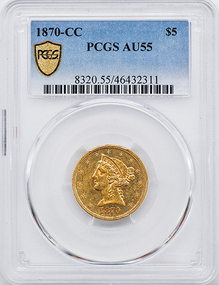 Picture of 1870-CC LIBERTY $5 MS55