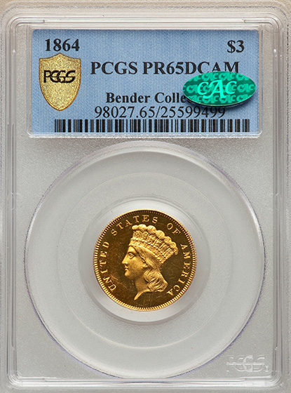 Picture of 1864 INDIAN PRINCESS $3 PR65 DCAM