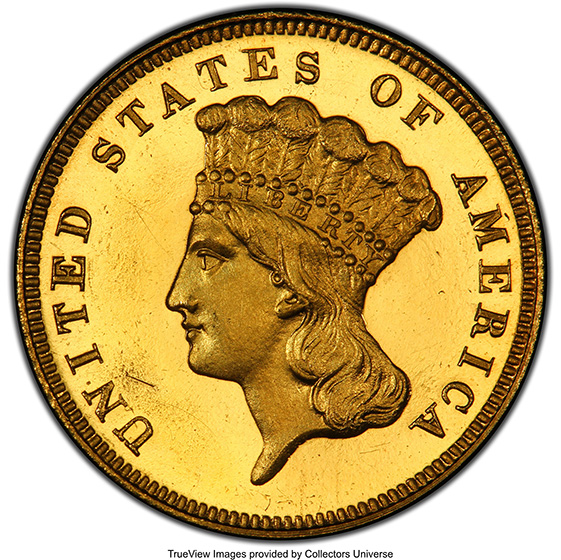 Picture of 1864 INDIAN PRINCESS $3 PR65 DCAM