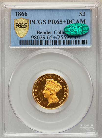 Picture of 1866 INDIAN PRINCESS $3 PR65 DCAM