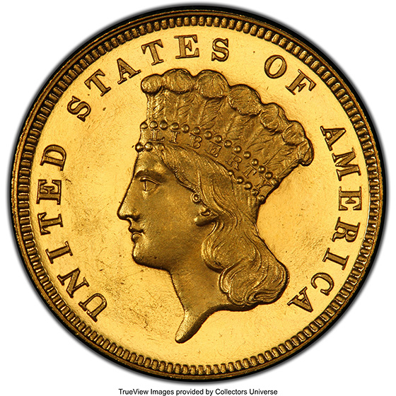 1866 INDIAN PRINCESS $3 PR65 DCAM 1866 INDIAN PRINCESS $3 PR65 DCAM