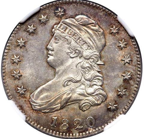 1820 CAPPED BUST 25C MS65