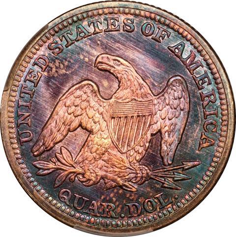 Picture of 1850 LIBERTY SEATED 25C MS67+