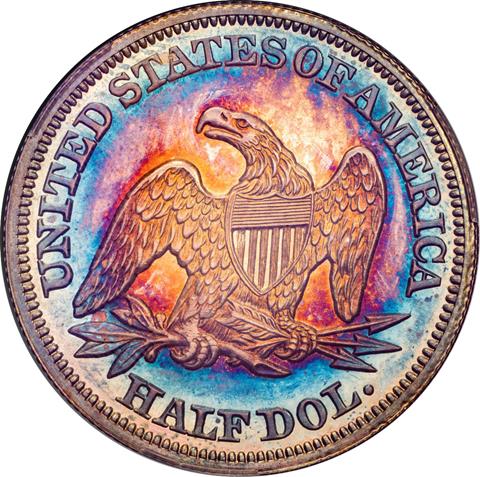 1857 LIBERTY SEATED 50C PR66+