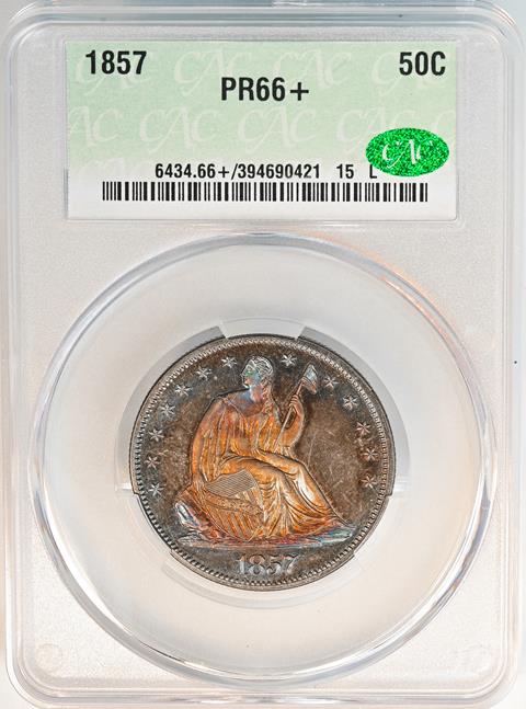 Picture of 1857 LIBERTY SEATED 50C PR66+