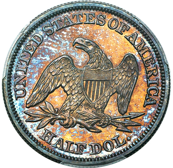 1858 LIBERTY SEATED 50C PR66