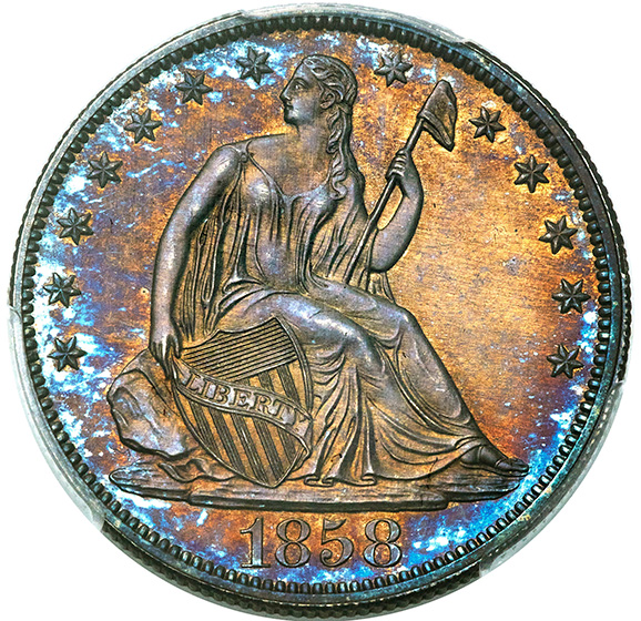 Picture of 1858 LIBERTY SEATED 50C PR66