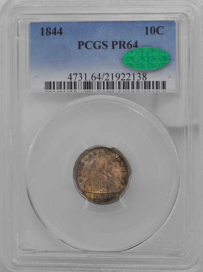 Picture of 1844 LIBERTY SEATED 10C PR64 