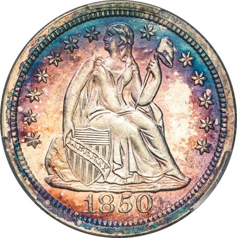 Picture of 1850 LIBERTY SEATED 10C PR62+ 