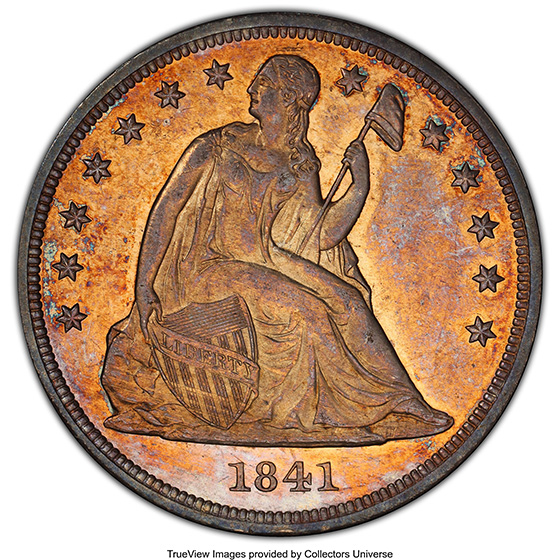 1841 LIBERTY SEATED S$1 MS64