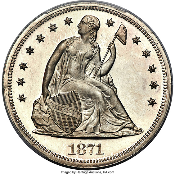 1871 LIBERTY SEATED S$1 PR65 DCAM