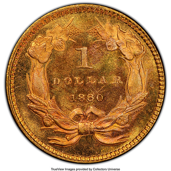 1860 GOLD G$1 MS67+