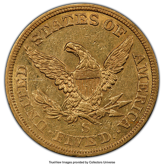 1863-S LIBERTY $5 MS53