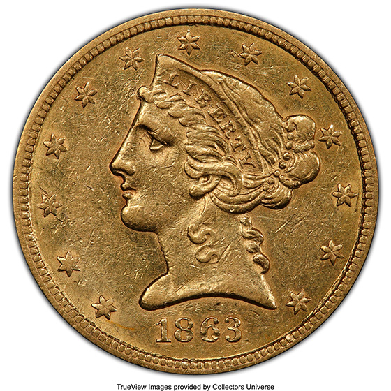 Picture of 1863-S LIBERTY $5 MS53