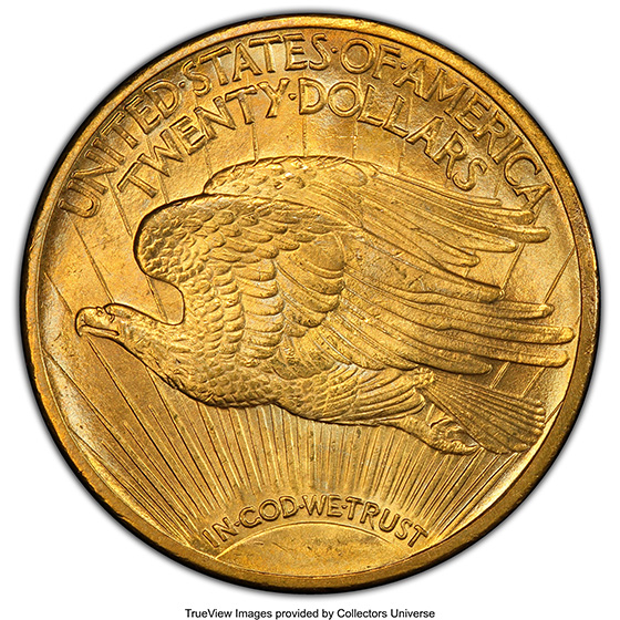 1909/8 ST. GAUDENS $20 MS65+