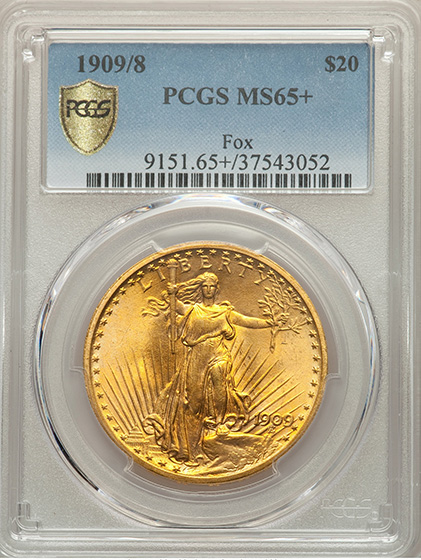 Picture of 1909/8 ST. GAUDENS $20 MS65+