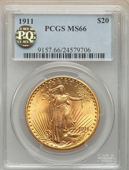 Picture of 1911 ST. GAUDENS $20 MS66