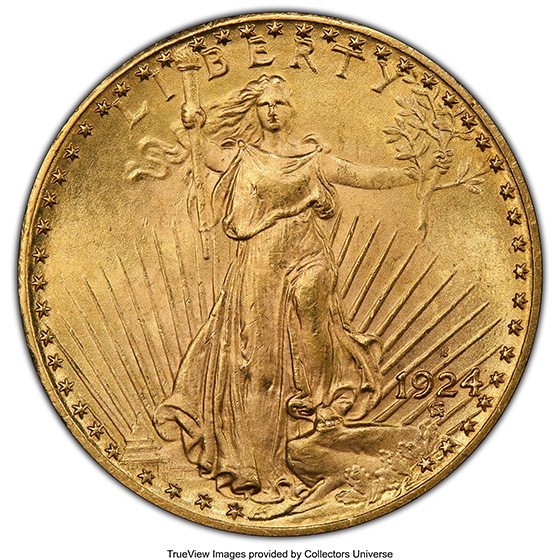 1924-S ST. GAUDENS $20 MS64
