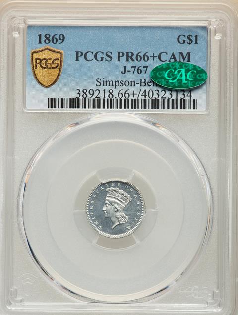 Picture of 1869 G$1 J-767 PR66+