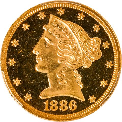 1886 LIBERTY $5 PR65 CAM