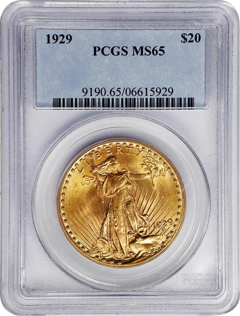 Picture of 1929 ST. GAUDENS $20 MS65