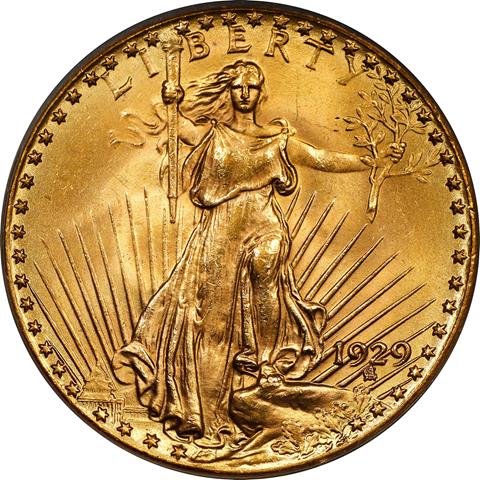 1929 ST. GAUDENS $20 MS65