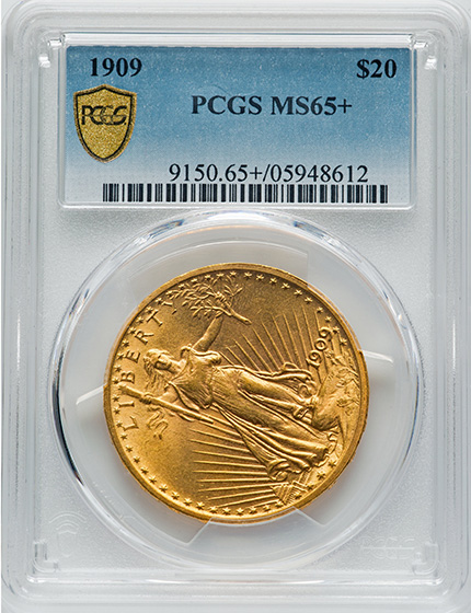 Picture of 1909 ST. GAUDENS $20 MS65+