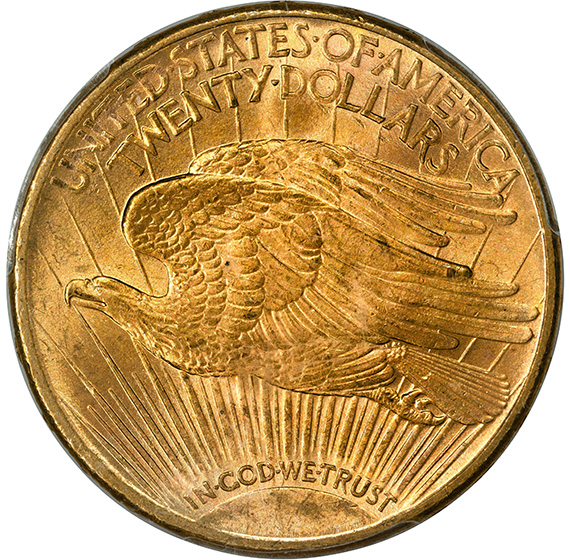 Picture of 1913-S ST. GAUDENS $20 MS65
