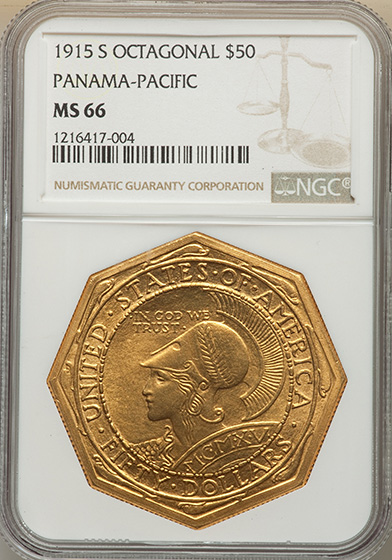 Picture of 1915-S GOLD $50 MS66