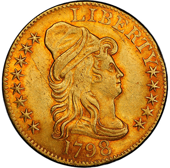 1798 DRAPED BUST $5 MS64+