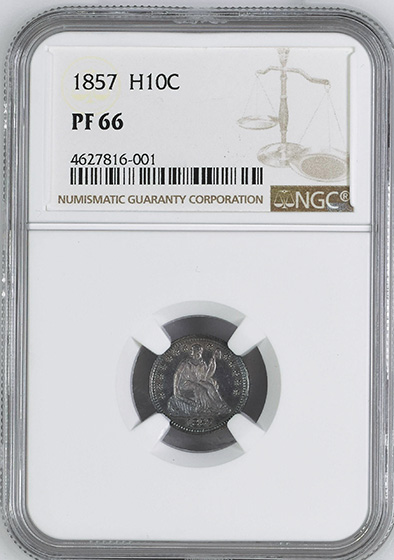 Picture of 1857 LIBERTY SEATED H10C PR66 