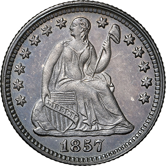 Picture of 1857 LIBERTY SEATED H10C PR66 