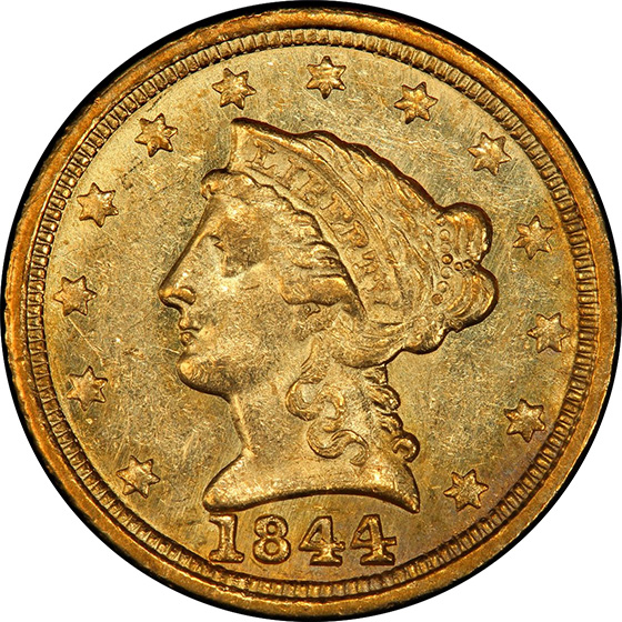 Picture of 1844-C LIBERTY HEAD $2.5 MS61  Picture of 1844-C LIBERTY HEAD $2.5 MS61