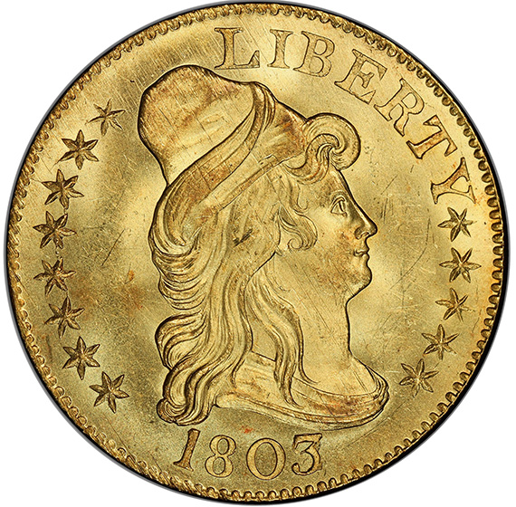 Picture of 1803/2 DRAPED BUST $5 MS66