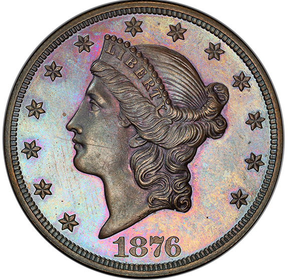 1876 $20 PR65 BN