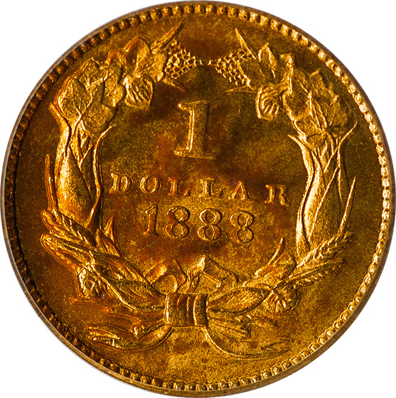 Picture of 1888 GOLD G$1, TYPE 3 MS68 