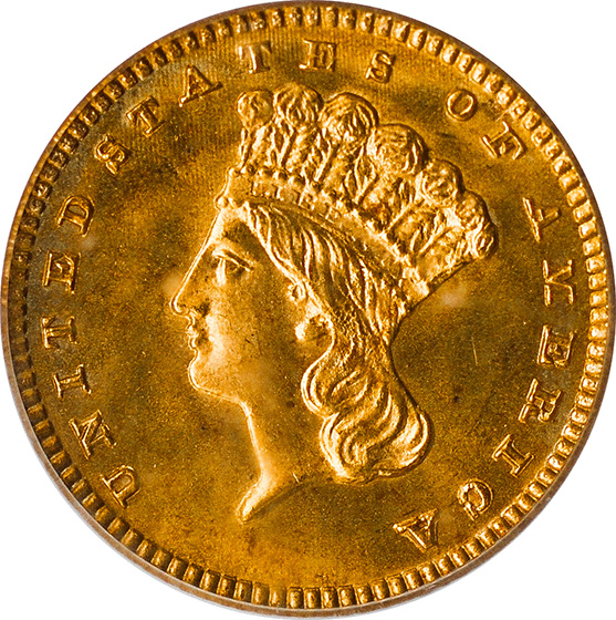 Picture of 1888 GOLD G$1, TYPE 3 MS68 