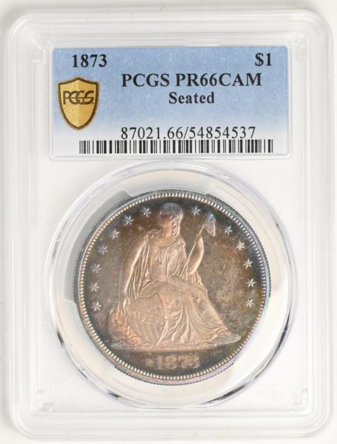 Picture of 1873 LIBERTY SEATED S$1, SEATED PR66 Cameo