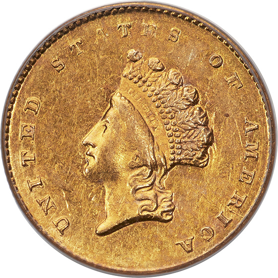 Picture of 1855-D GOLD G$1 MS50