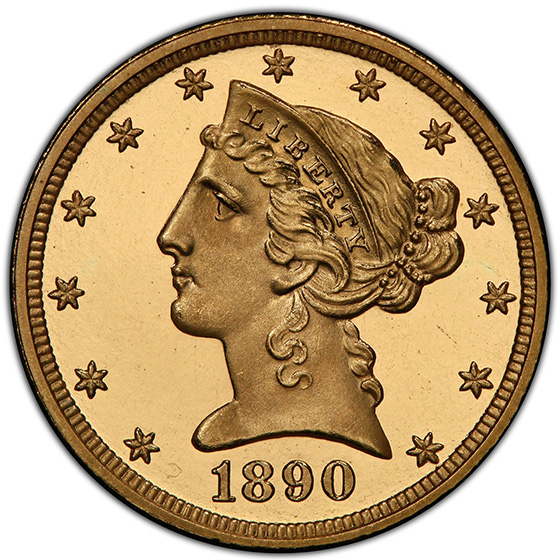 1890 LIBERTY $5 PR66 DCAM