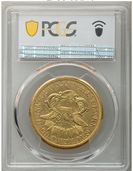 Picture of 1861 TERRITORIAL - COLORADO GOLD $20 MS58