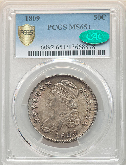 Picture of 1809 CAPPED BUST 50C MS65+